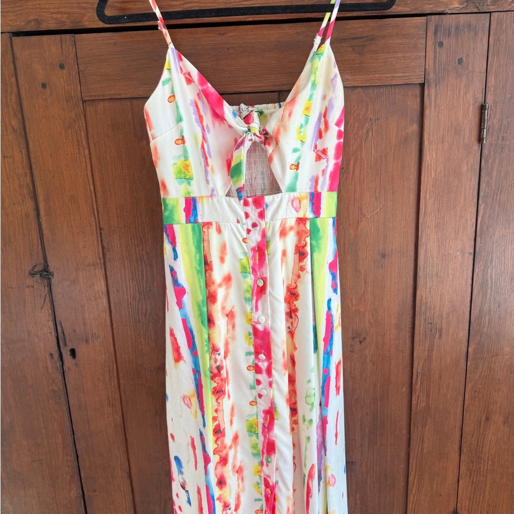 Aura Multi-colored Midi Dress